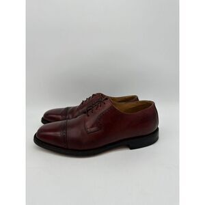Johnston‎ & Murphy Cap Toe Oxford Dress Shoes Mens 10D Burgundy Leather Lace Up